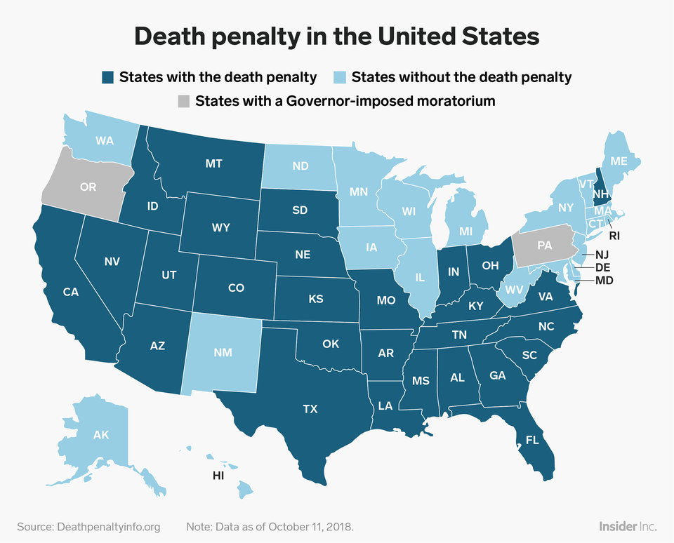 mapa pena de morte OPEU