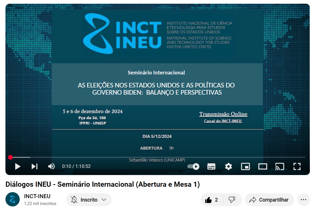 Diálogos INEU – Seminário Internacional (Abertura e Mesa 1)